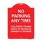 Signmission No Parking Anytime Violators Towed Away, Red & White Aluminum Sign, 18" x 24", RW-1824-23770 A-DES-RW-1824-23770 - alternate 1